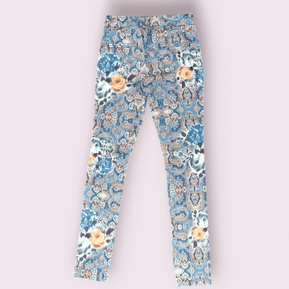 Calça Dudalina Skinny Estampado Floral – Cintura Média (Tamanho 34)