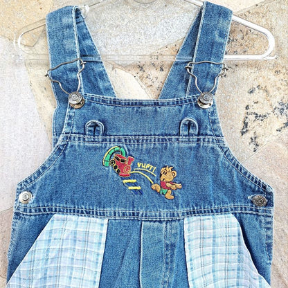 Macacão Vintage Jeans Baby Infantil – Jardineira Jeans Bebê (1 a 2 Anos)