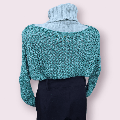 Suéter Feminino de Lã Crochet Tricô Trefilí Blusa (Tamanho G)