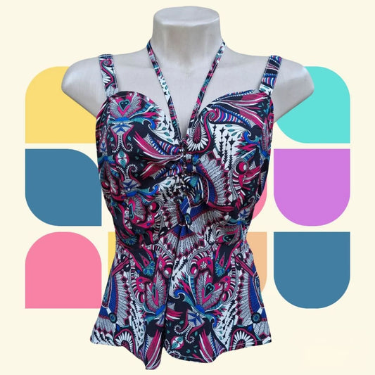 Blusa Regata Estampada Colorida Feminina (Tamanho P/M)