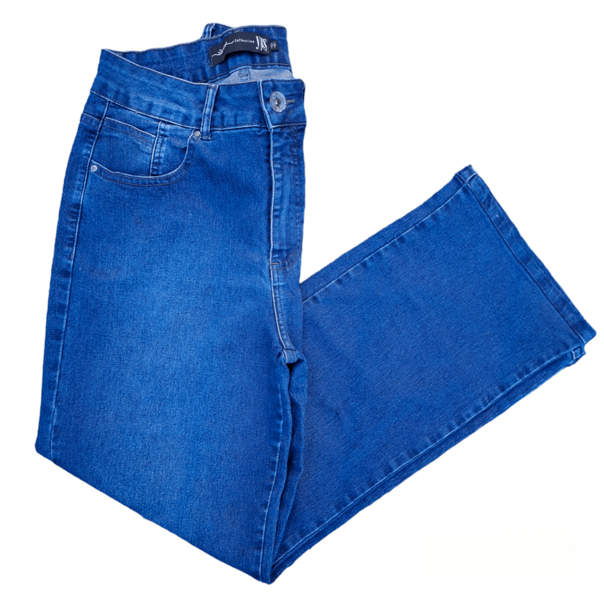 Calça Jeans Feminina Bootcut Cintura Alta Azul Minimalista (Tamanho 44)